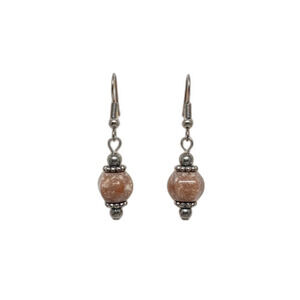 Indio Jewelry Stone and Antiqued Silver Dangle Earrings #127